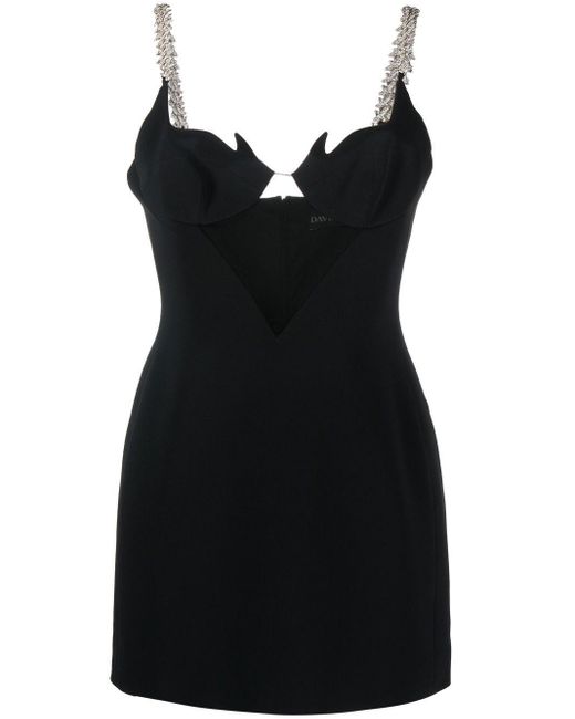 David Koma Flame Embellished-strap Mini Dress in Black | Lyst UK