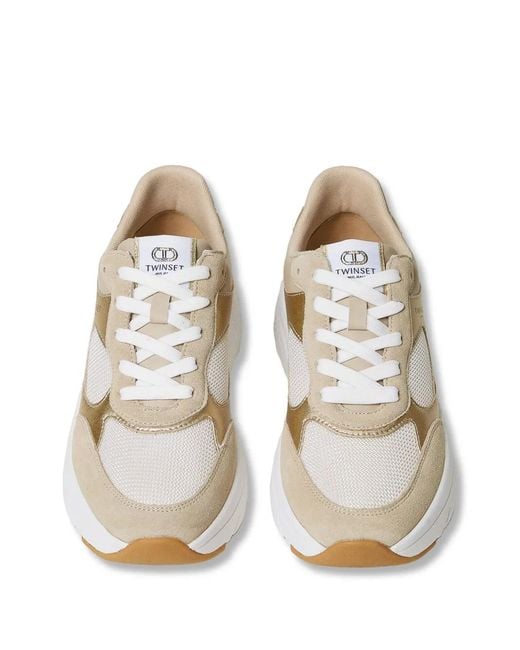 Twinset White Leather Sneakers
