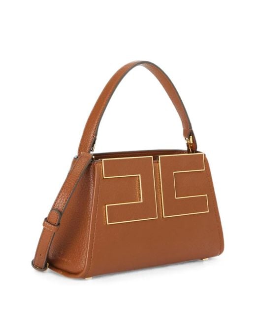 Elisabetta Franchi Brown Handbag With Logo