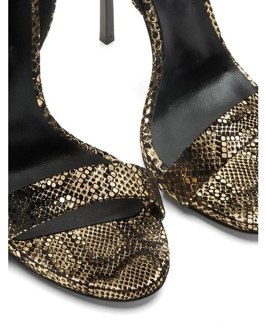 Casadei Metallic Cappa Blade Python-Effect Sandals