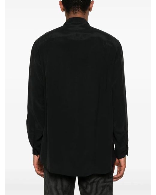 Attachment Black Long-Sleeve Shirt for men