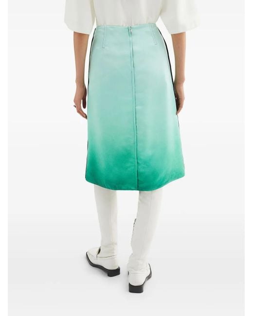 Jil Sander プリント サテンスカート Green