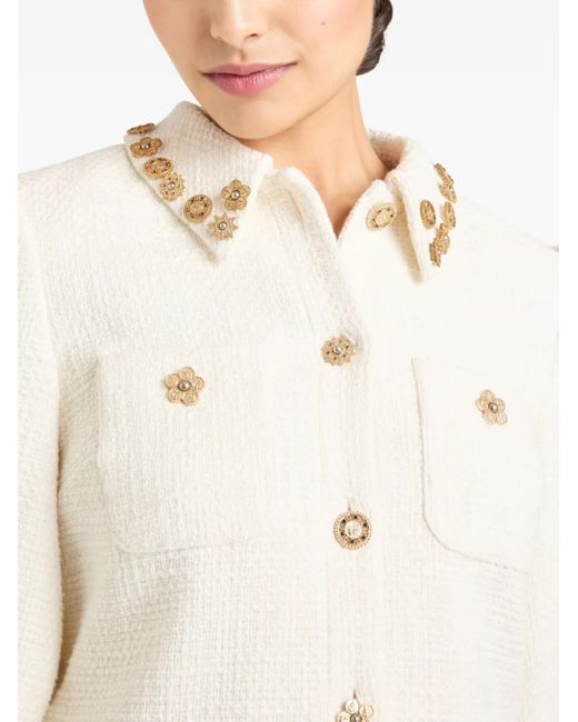 Cinq À Sept Ansey Verfraaid Jack Met Pofmouwen in het Natural