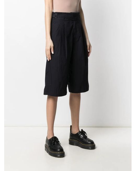 Y's Yohji Yamamoto Blue Loose Fit Pleated Shorts