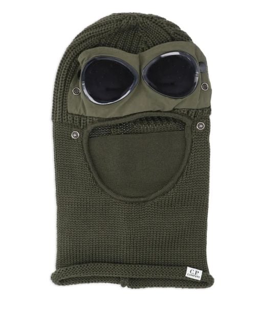 C P Company Green Merino Wool Ski Mask for men