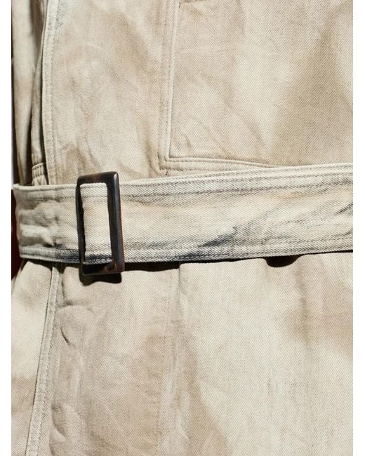 Rick Owens White Belted Coat for men