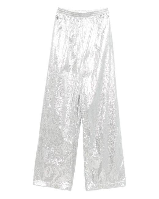 MEDEA White Metallic-Effect Trousers