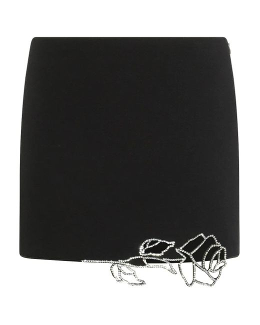Minifalda con rosa de cristal Blumarine de color Black