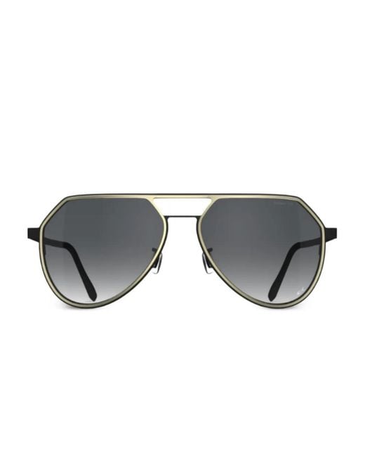 Blackfin Gray Thunder Bay Geometric Frame Sunglasses