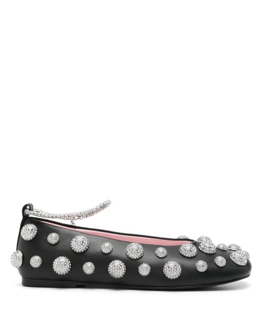 Stine Goya Black Crystal-Embellished Ballerina Shoes
