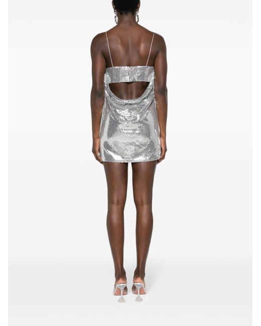 Alex Perry Gray -tone Draped Sequinned Mini Dress - Women's - Polyester/spandex/elastane/acetate