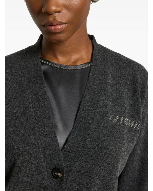 Peserico Black Button Embellished Cardigan