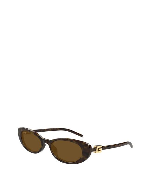 Gucci Natural Oval-Frame Sunglasses