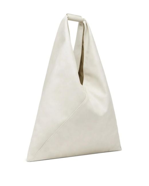 MM6 by Maison Martin Margiela White Japanese Triangular Tote Bag