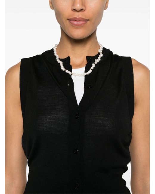 Semicouture Black Button-up Knitted Vest