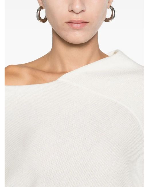 P.A.R.O.S.H. White Wrap-Design Sweater