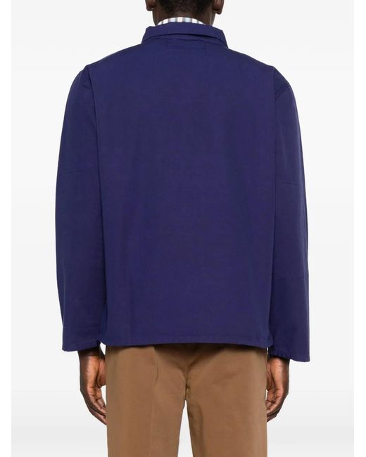 Uskees Blue Chest-Pocket Shirt Jacket for men