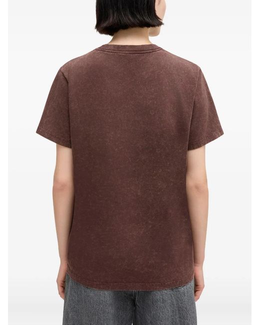 Ganni Brown Vintage Wash T-Shirt