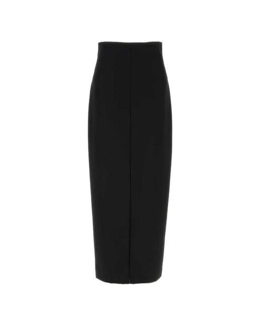 The Row Black Iphora Slit Mid Skirt
