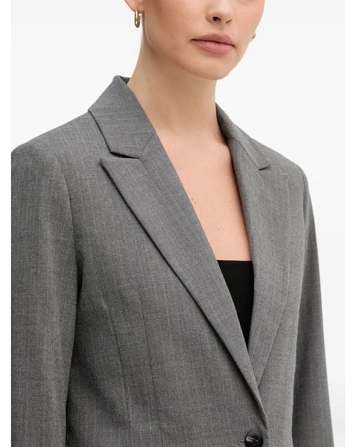 Benetton Gray Button Pinstripe Blazer Jacket