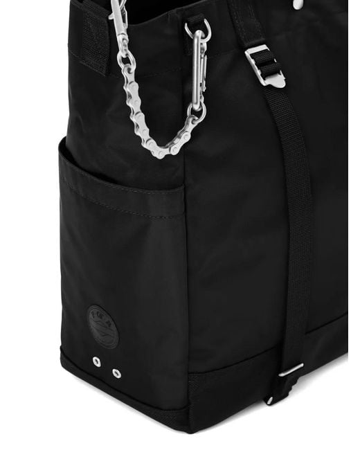 Porter-Yoshida and Co Black Large Chain-Detail Tote Bag