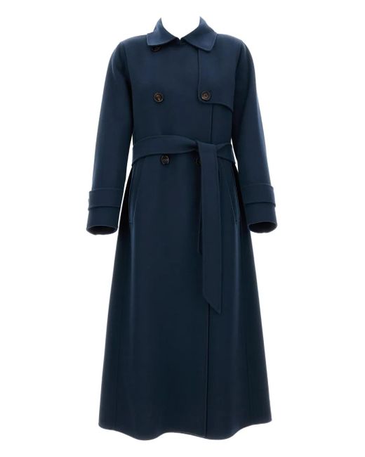Max Mara ベルテッド ダブルコート Blue