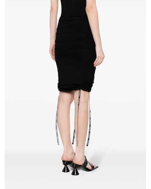 Vetements Black Ruched Pencil Skirt