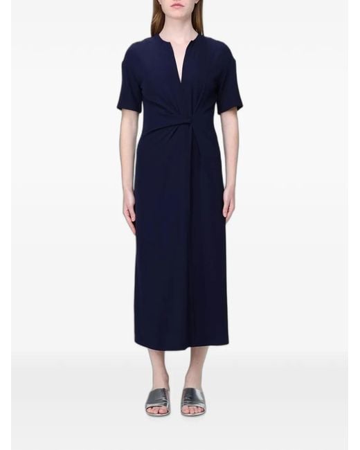 MEIMEIJ Blue Twist-Detail Crêpe Dress
