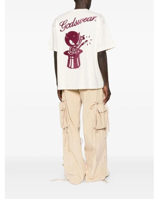 Gcds White Logo-Patch T-Shirt for men