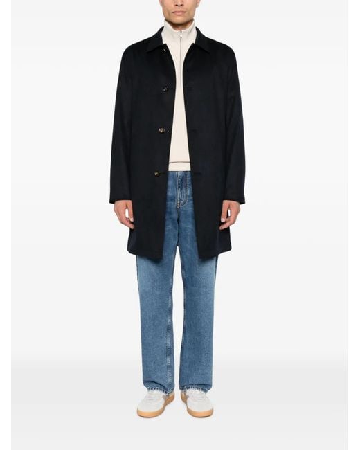 KIRED Black Cashmere Button-Down Coat for men