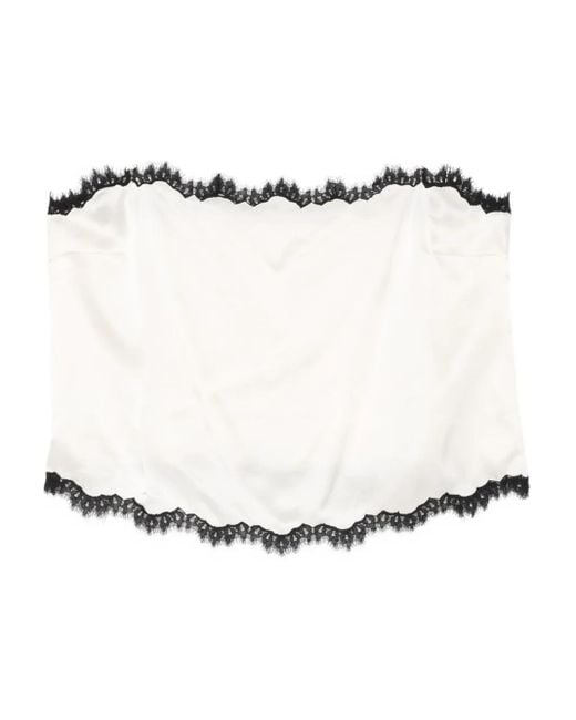 Doen Kanten Top Met Vierkante Hals in het White