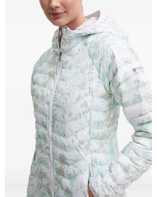 Columbia White Powder Lite Hooded Puffer Jacket