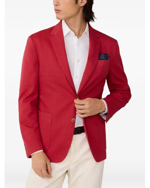 Hackett Red Single-Breasted Blazer for men