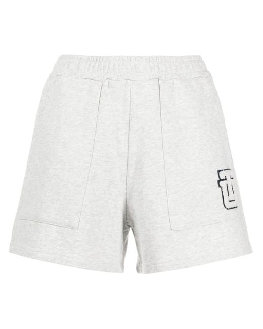 The Upside White Logo-embroidered Organic Cotton Shorts