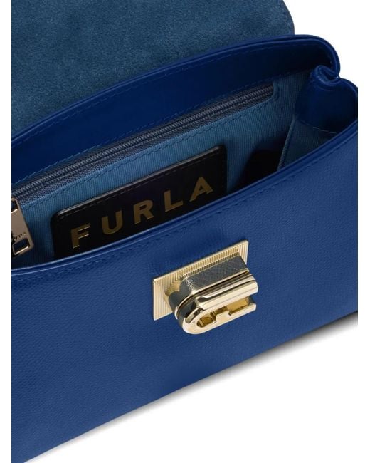 Furla Blue Mini 1927 Leather Tote Bag