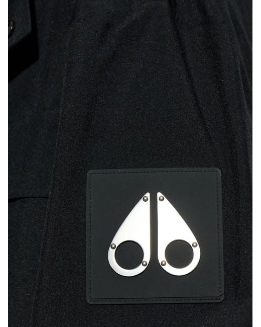 Moose Knuckles Black Multi-Pocket Hooded Jacket for men