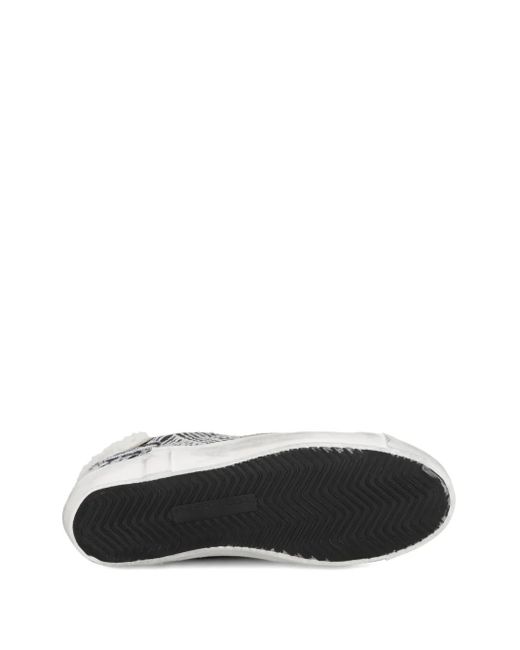 Philippe Model Gray Shearling-Trim Sneakers