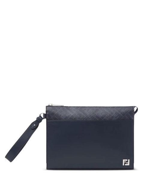 Fendi Blue Pochette Ff Carrée for men
