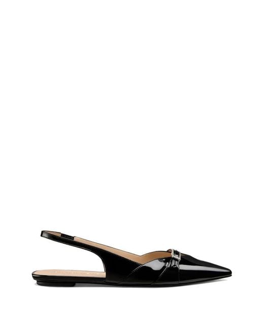 Stuart Weitzman White Georgie Flat Slingback Flats