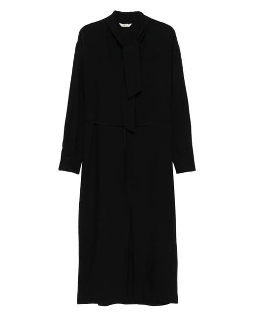 Barena Black Tie-Neck Dress