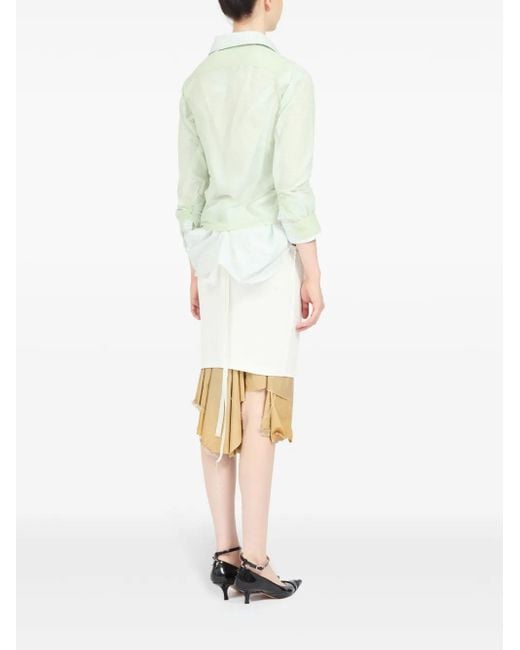 Maison Margiela Green Double-Layer Cotton Shirt