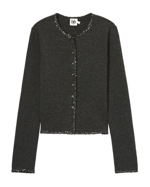 B+ AB Black Button-Embellished Cardigan