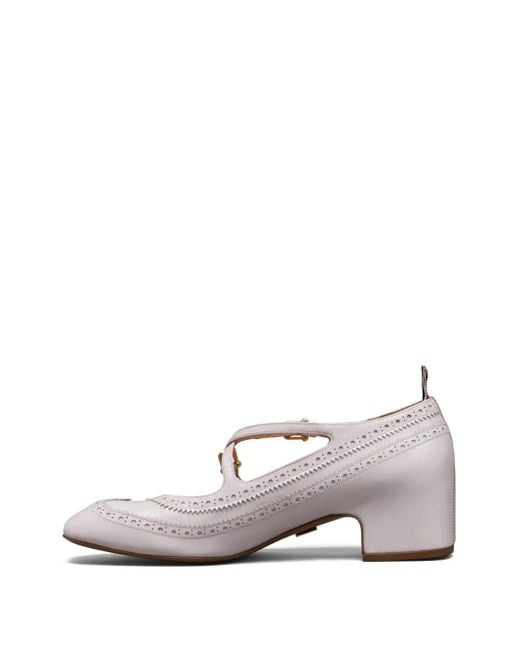 Thom Browne Pink Soft Patent Leather Thom John Block Heel Pumps 40Mm