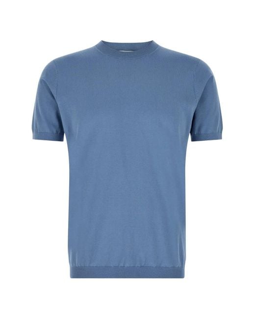 Riviera Blue Crew Neck Short Sleeves T-Shirt for men