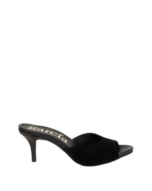 Pedro Garcia Black Welch Suede Slip-On Sandals