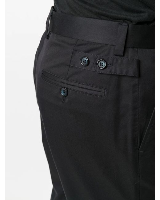 Dolce & Gabbana Black Stretch-Cotton Tailored Trousers for men