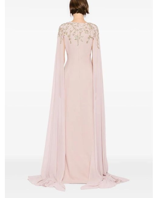 Saiid Kobeisy Pink Embellished Crepe Dress