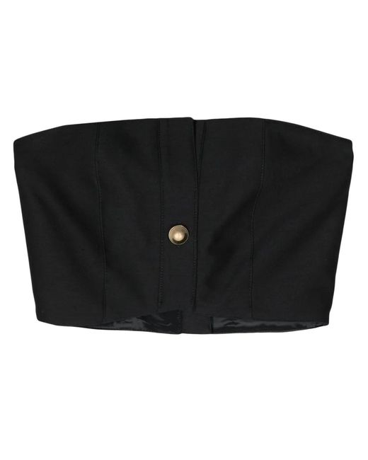 ROKH Black Tube Strapless Cropped Top