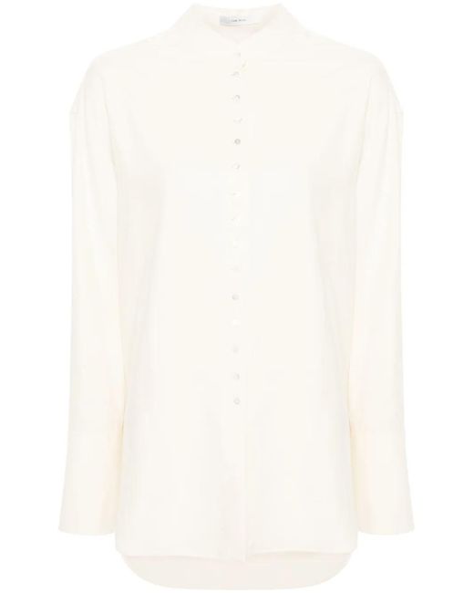 The Row White Silk Buttoned Shirt