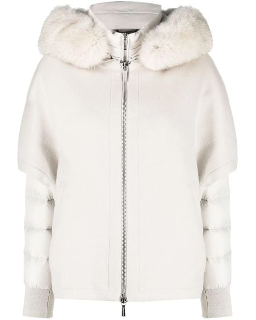 Moorer Natural Layered Hooded Jacket